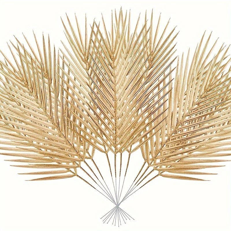 Palm Leaf Dried - 5 قطعة أوراق النخيل الاصطناعية الذهبية